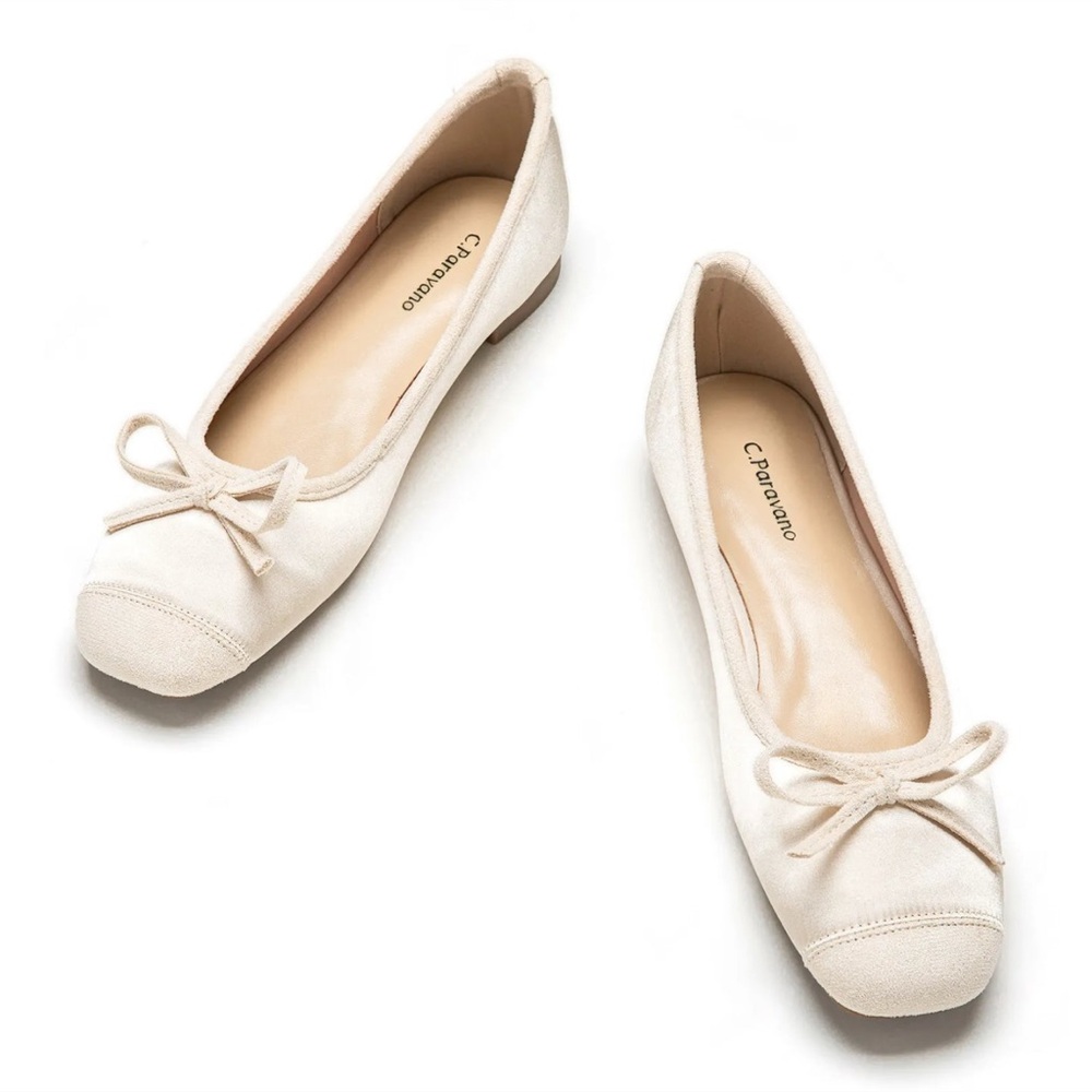 Cap-Toe Silk Ballet Flats
